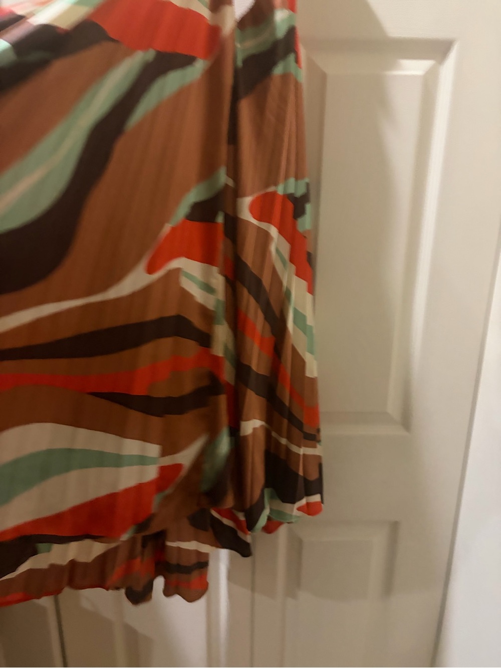 Hutch Brown Multi Halter Backless Pleated Maxi Dress - Picture 3 of 3
